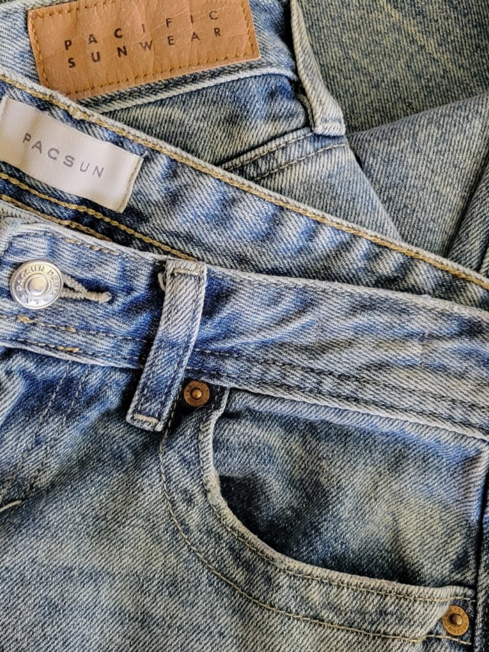 PacSun Jade Jeans Women 24 Low Rise Bootcut Distressed Y2K Medium Wash Wide Leg